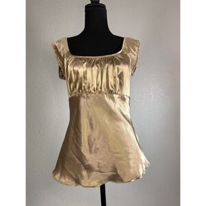 Dots Brand Women's Size‎ Small Y2K Gold/bronze Color Blouse Fairycore